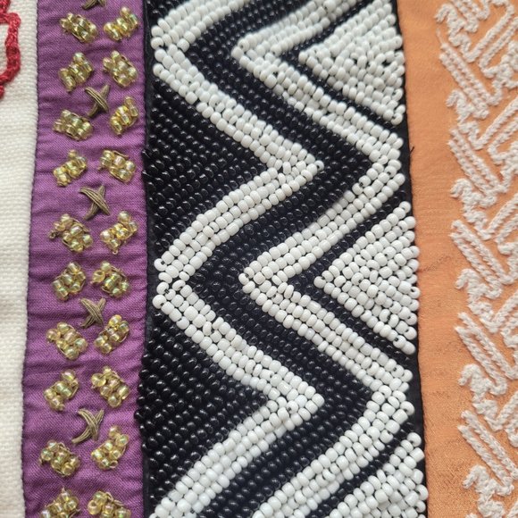 Leif Notes Beaded Embroidered Patchwork Skirt - Brimming Borders - Size 4 - Picture 7 of 11